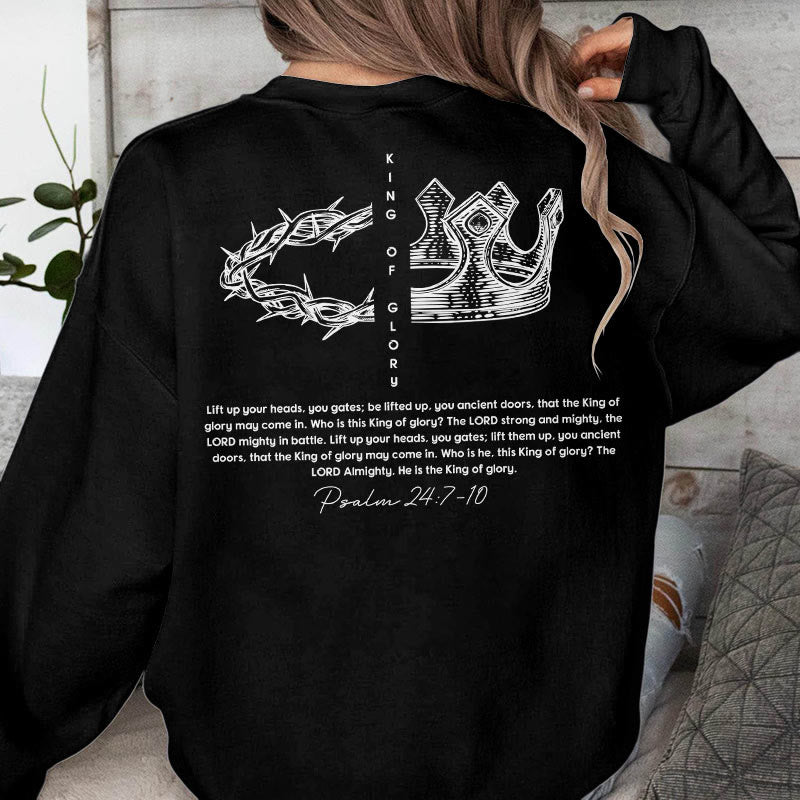 Christianartworkshop Quotation Style Jesus Is The King Fleece Lined Polyester Sweatshirt - image 4