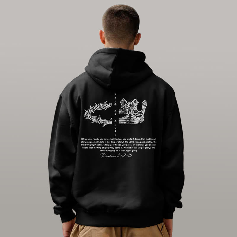 Christianartworkshop Quotation Style Jesus Is The King Fleece Lined Polyester Hoodie - image 5