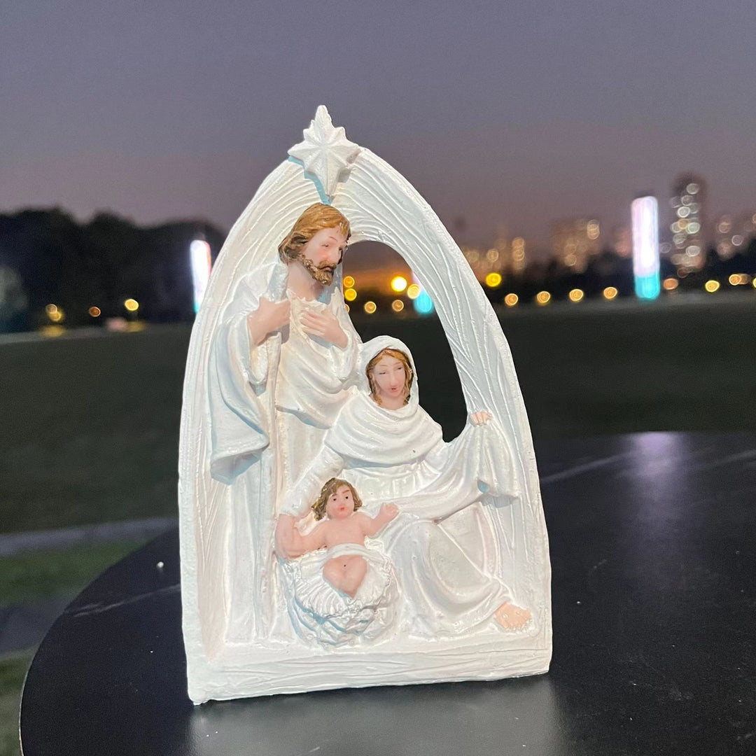 Christianartworkshop Classic Style Holy Family Nativity Scene Desktop Decorations Ornament
