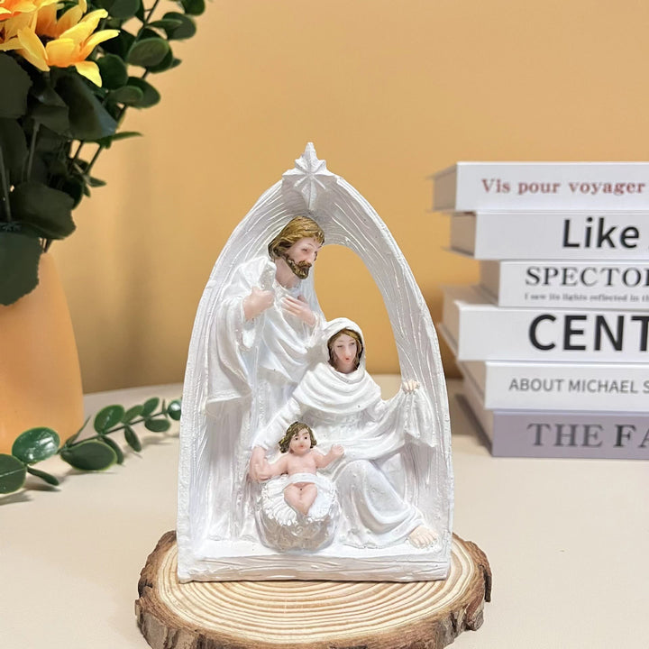 Christianartworkshop Classic Style Holy Family Nativity Scene Desktop Decorations Ornament