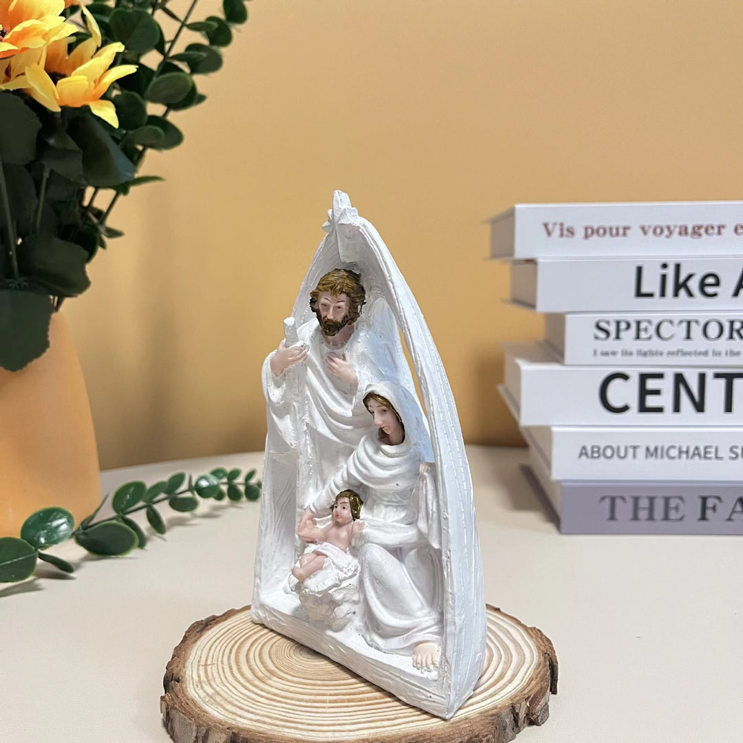 Christianartworkshop Classic Style Holy Family Nativity Scene Desktop Decorations Ornament