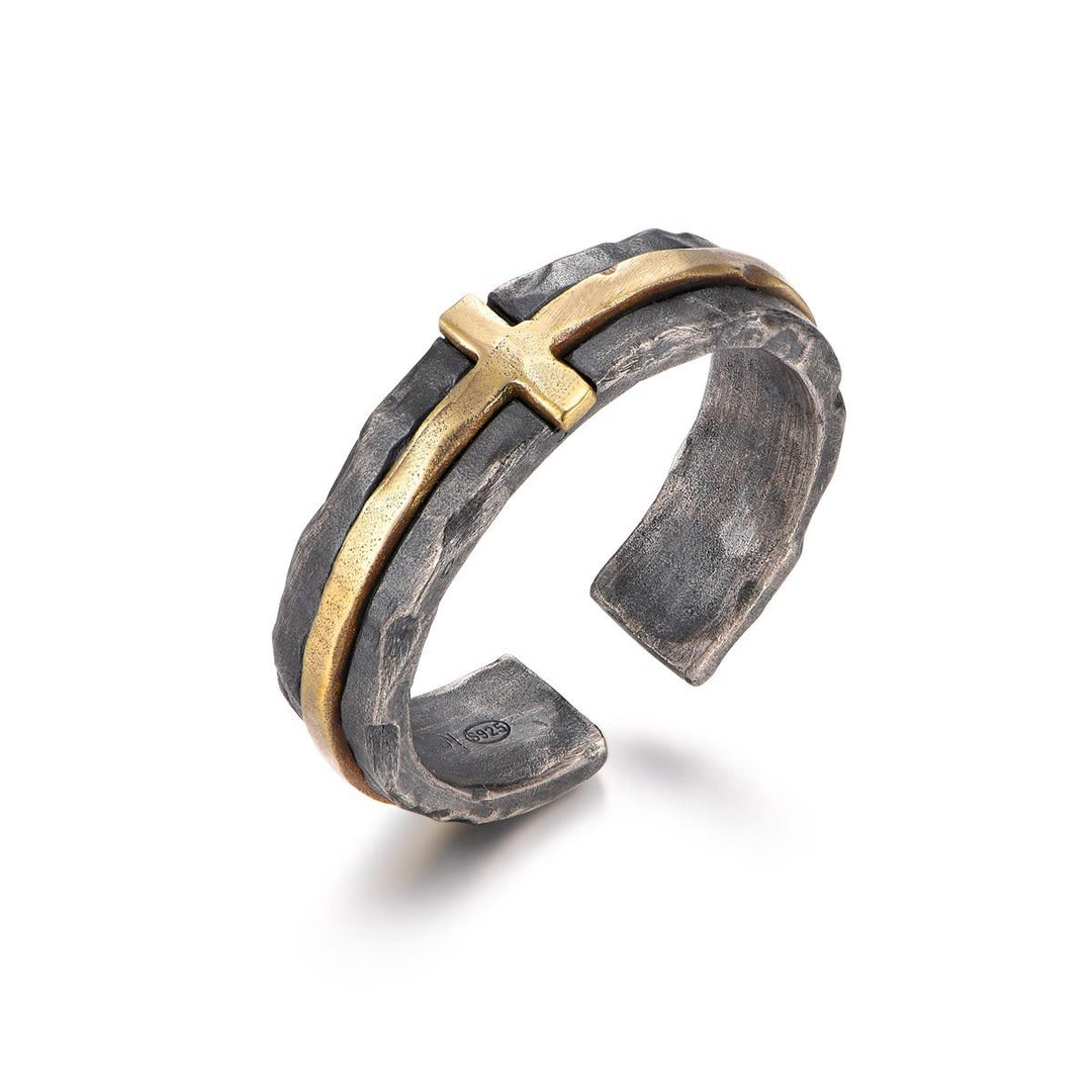 Christianartworkshop Classic Style Rustic Elegance Blessed Cross Ring - Adjustable - image 0