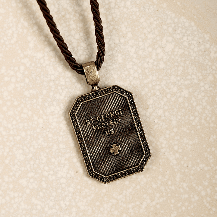 Christianartworkshop Classic Style Saint George and the Dragon Pendant Protection Prayer Necklace - image 4