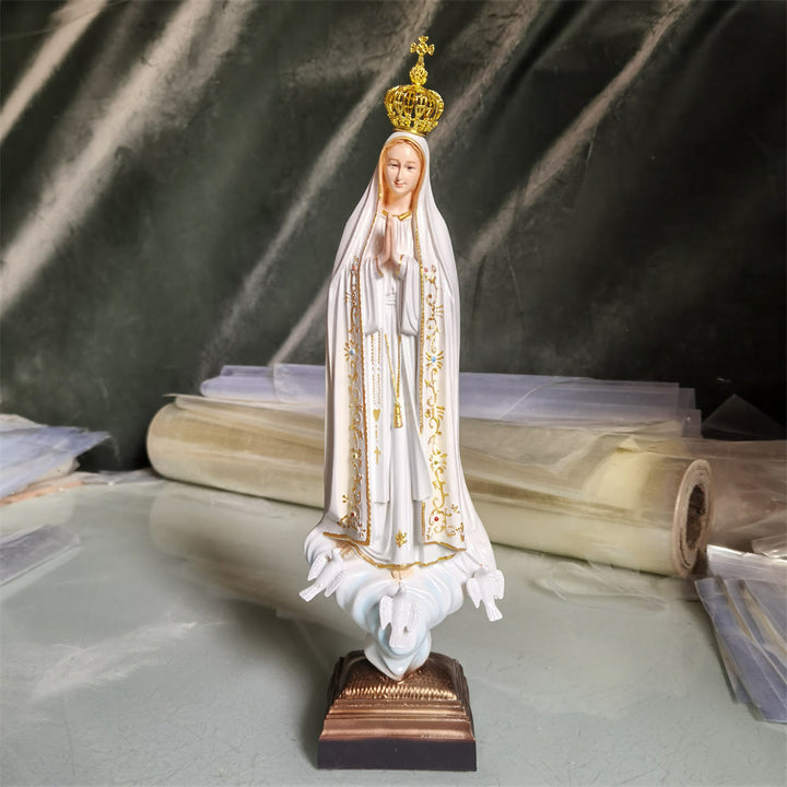 Christianartworkshop Classic Style Golden Crown Our Lady of Fatima Desktop Decorations Ornament - Our Lady of Fatima - image 0