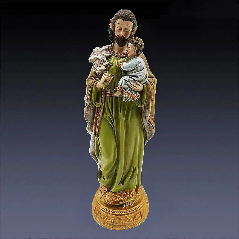 Christianartworkshop Classic Style St. Joseph Holding Child Jesus Desktop Decorations Ornament