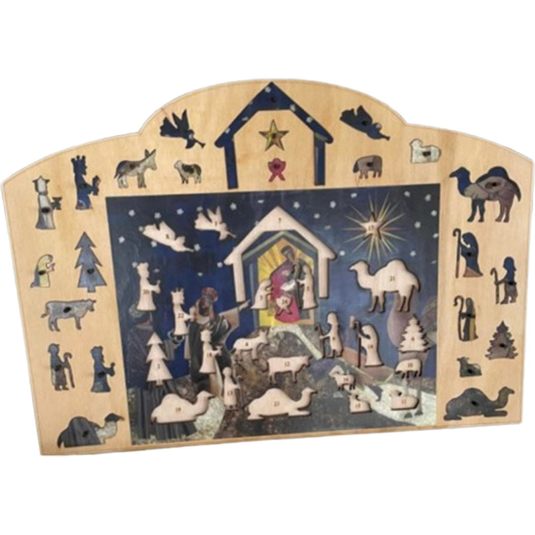 Christianartworkshop Classic Style Nativity Advent Countdown Puzzle Desktop Decorations Ornament - Wood - image 0