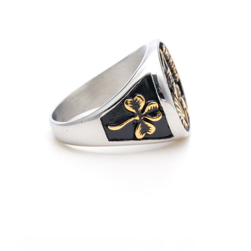 Christianartworkshop Classic Style Saint Patrick Stainless Steel Ring - image 3