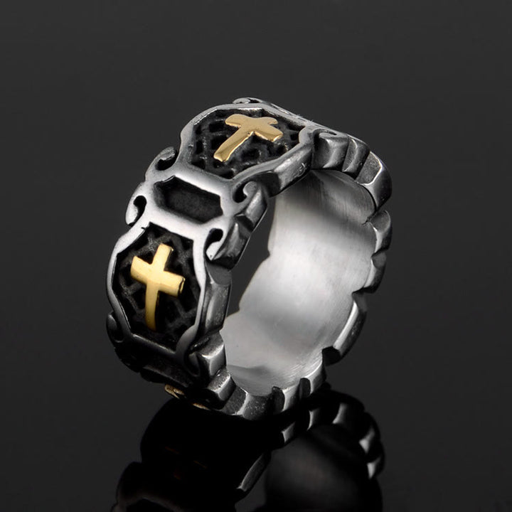 Christianartworkshop Modern Style Sacred Cross Elegant Pattern Ring - image 2