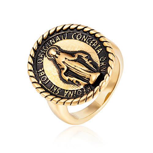 Christianartworkshop Classic Style Virgin Mary Medallion Blessing Ring - image 3