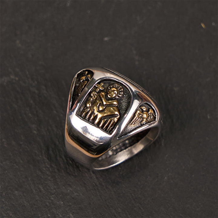 Christianartworkshop Classic Style St. Benedict Cross Divine Faith Ring - image 4
