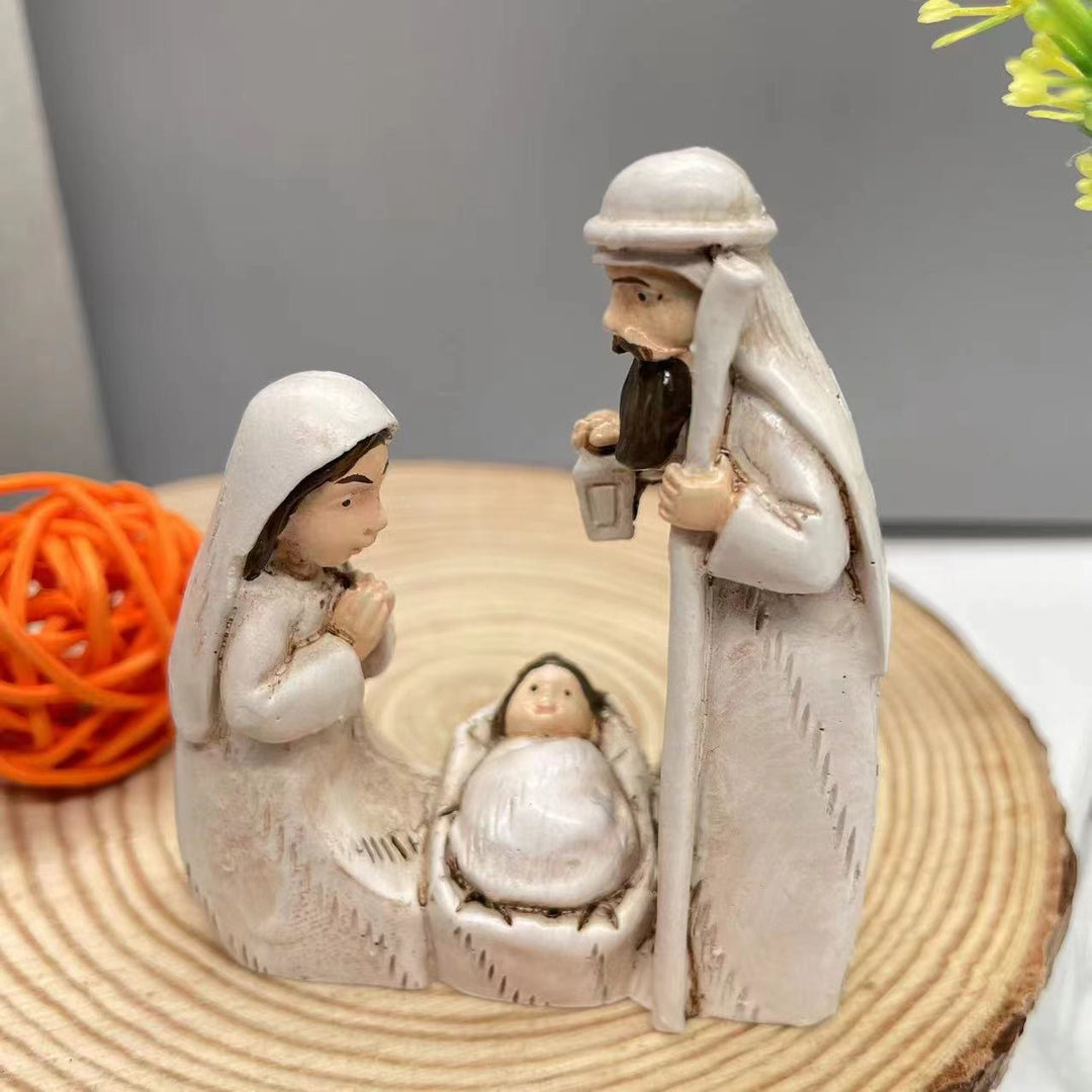 Christianartworkshop Classic Style Harmonious Nativity Scene Holy Family Desktop Decorations Ornament - Nativity Scene - image 0