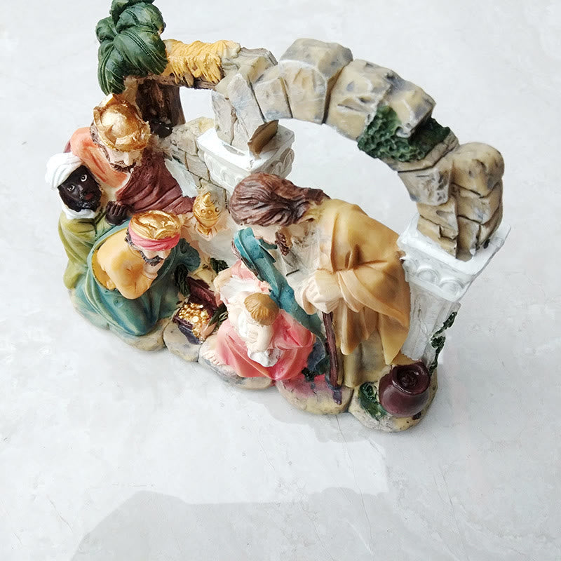 Christianartworkshop Classic Style Archway Wall Nativity Scene Desktop Decorations Ornament - image 3