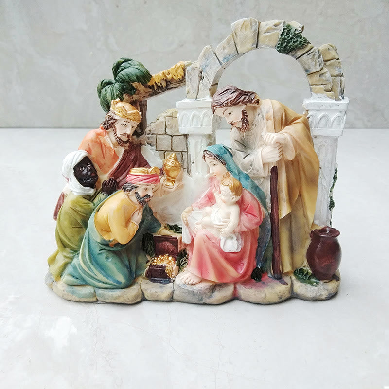 Christianartworkshop Classic Style Archway Wall Nativity Scene Desktop Decorations Ornament - Nativity Scene - image 0