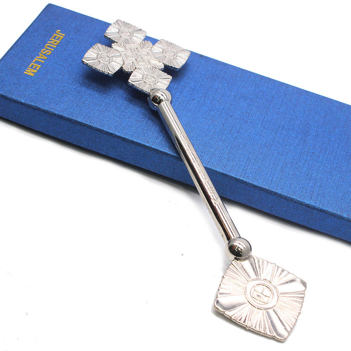 Christianartworkshop Classic Style Intricate Geometric Pattern Silvery Blessing Hand Cross