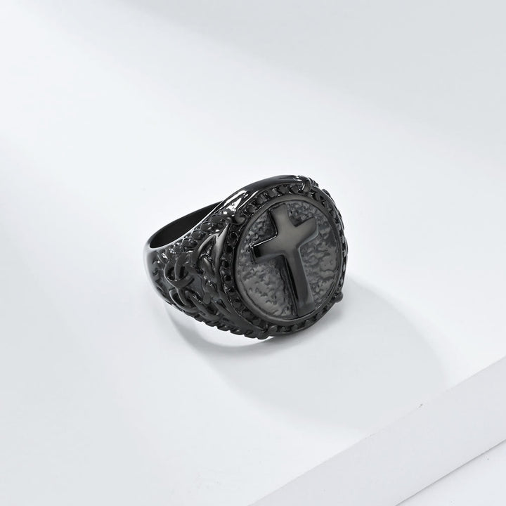 Christianartworkshop Minimalist Style Cross Divine Faith Heavy Duty Ring - image 3