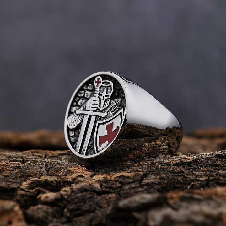 Christianartworkshop Retro Classic Style Knights Templar Cross Divine Faith Ring - image 3