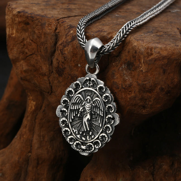 Christianartworkshop Sterling Silver Classic Style Our Lady of Guadalupe & St. Michael Pendant Necklace - image 3