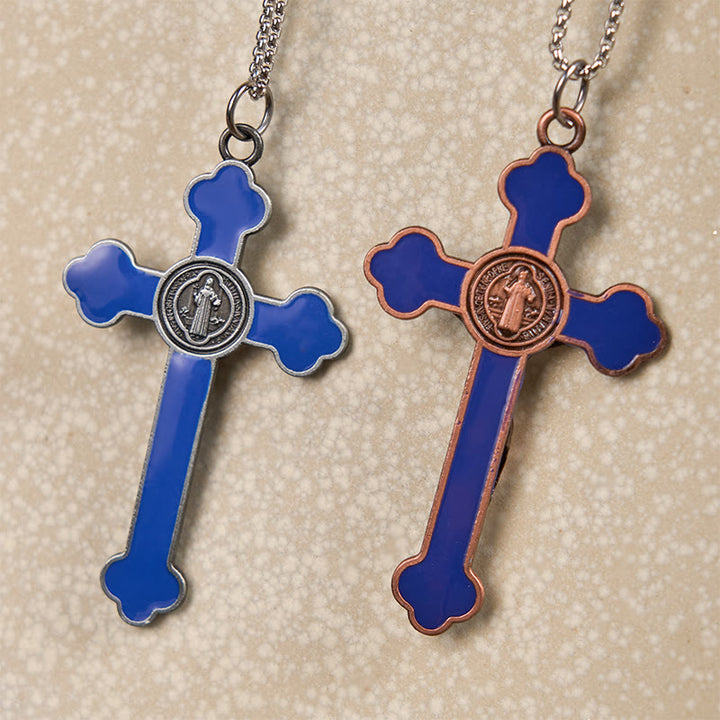 Christianartworkshop Multicolor Retro Style Classical Crucifix Faith Protection Pendant Necklace