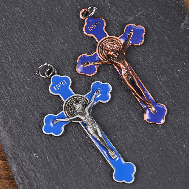 Christianartworkshop Multicolor Retro Style Classical Crucifix Faith Protection Pendant Necklace