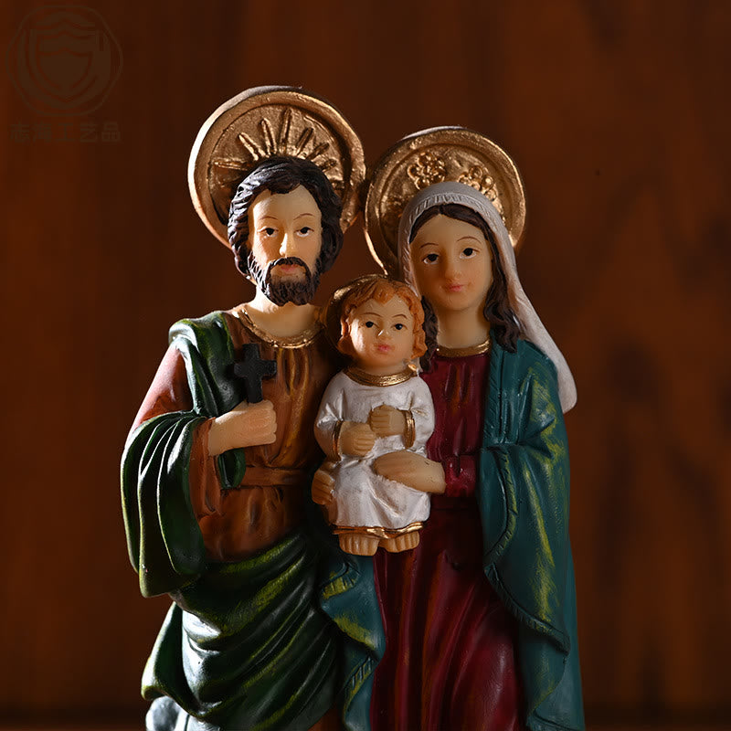 Christianartworkshop Colored Style Holy Family Figurine Set Desktop Decorations Ornament - image 1