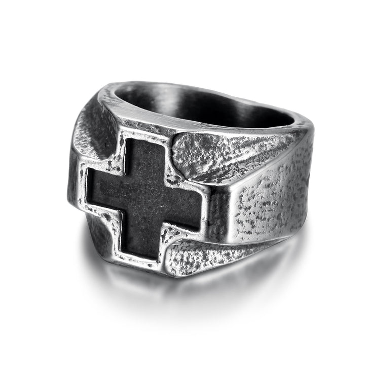 Christianartworkshop Heavy Metals Style Cross Engraved Stainless Steel Faith Ring - image 3