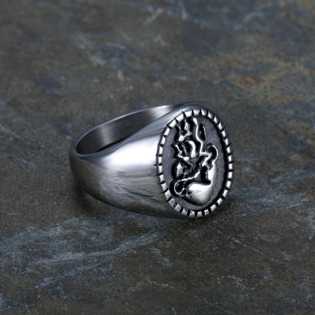 Christianartworkshop Classic Retro Style Jesus Sacred Heart Engraved Stainless Steel Faith Ring - image 1