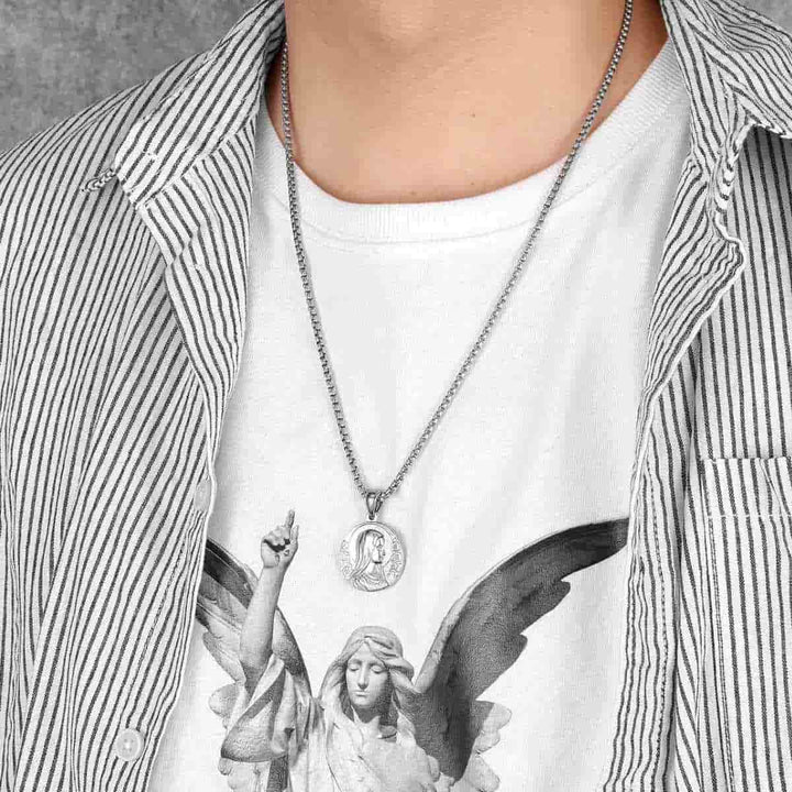 Christianartworkshop Classic Style Jesus & Mary Two Style Icon Faith Pendant Necklace - image 3