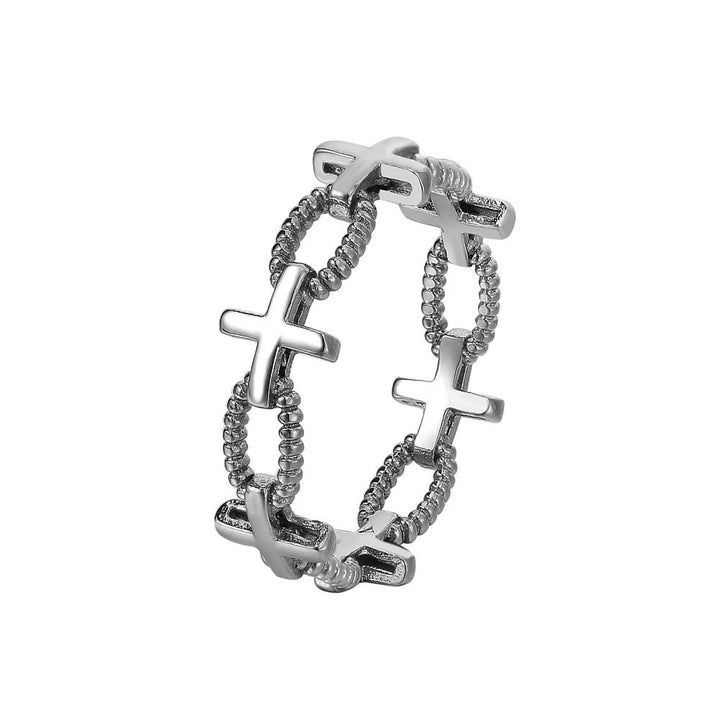 Christianartworkshop Minimalist Retro Style Cross Engraved Faith Ring - image 7