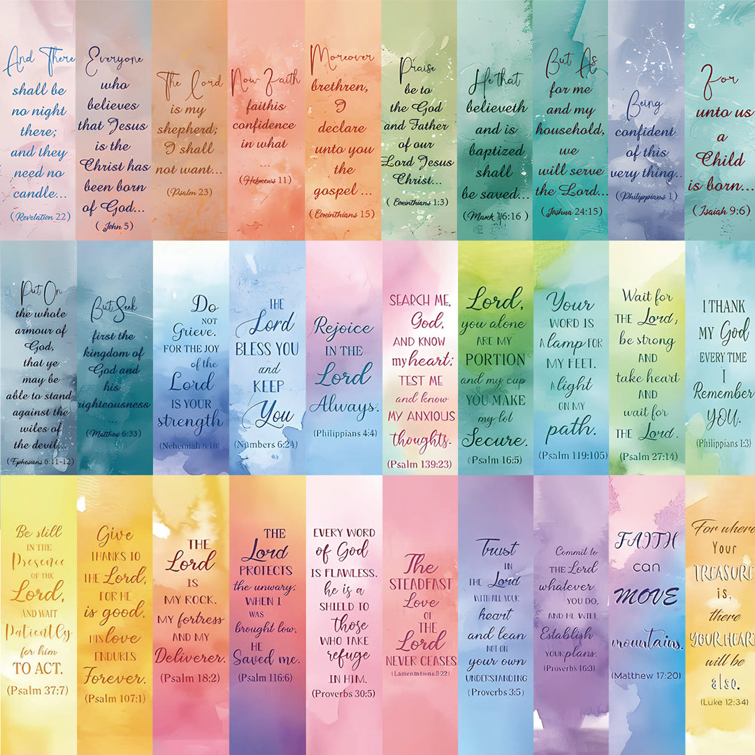 Christianartworkshop 30pcs/set Watercolor Bible Verse Inspiring Quotes Bookmark - image 5