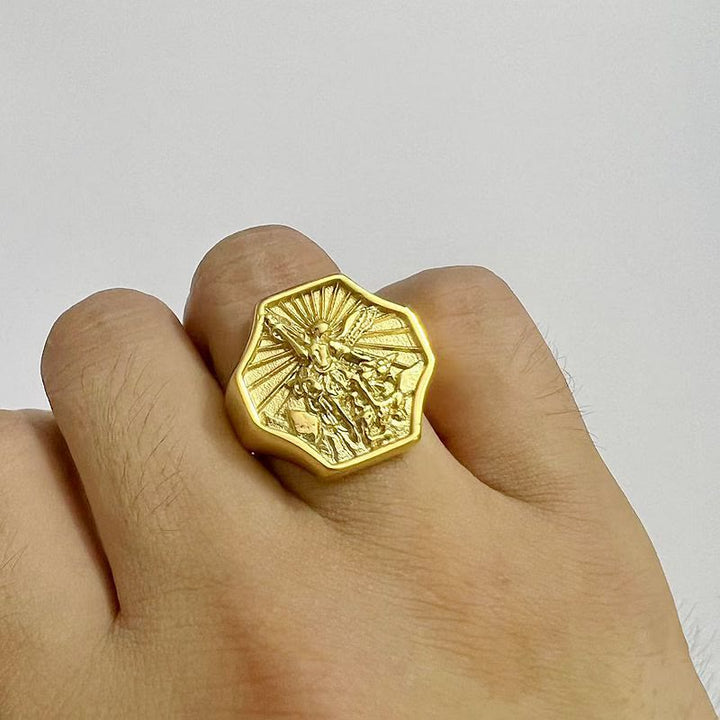 Christianartworkshop Exclusive Crafted Archangel St. Michael Ring - Expression of Daily Faith  - image 4