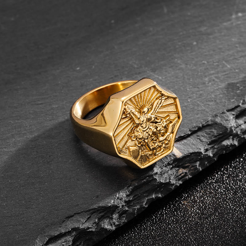 Christianartworkshop Exclusive Crafted Archangel St. Michael Ring - Expression of Daily Faith  - image 2