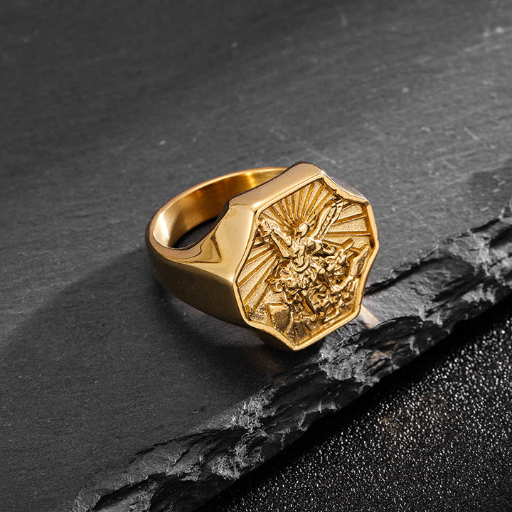 Christianartworkshop Exclusive Crafted Archangel St. Michael Ring - Expression of Daily Faith  - image 2