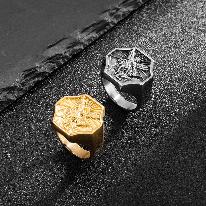 Christianartworkshop Exclusive Crafted Archangel St. Michael Ring - Expression of Daily Faith  - image 3