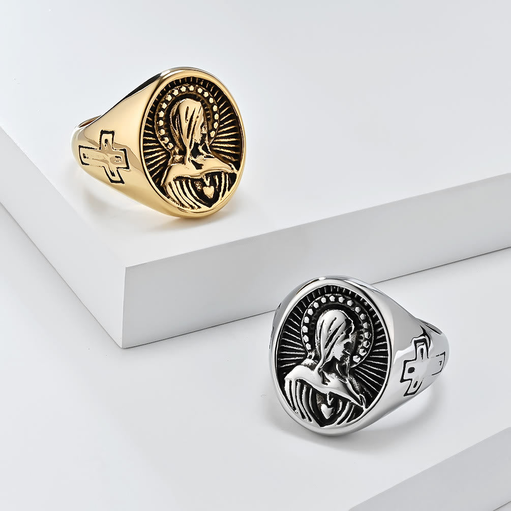 Christianartworkshop Divine Grace Blessed Virgin Mary Ring - A Tribute to Holy Love - image 0