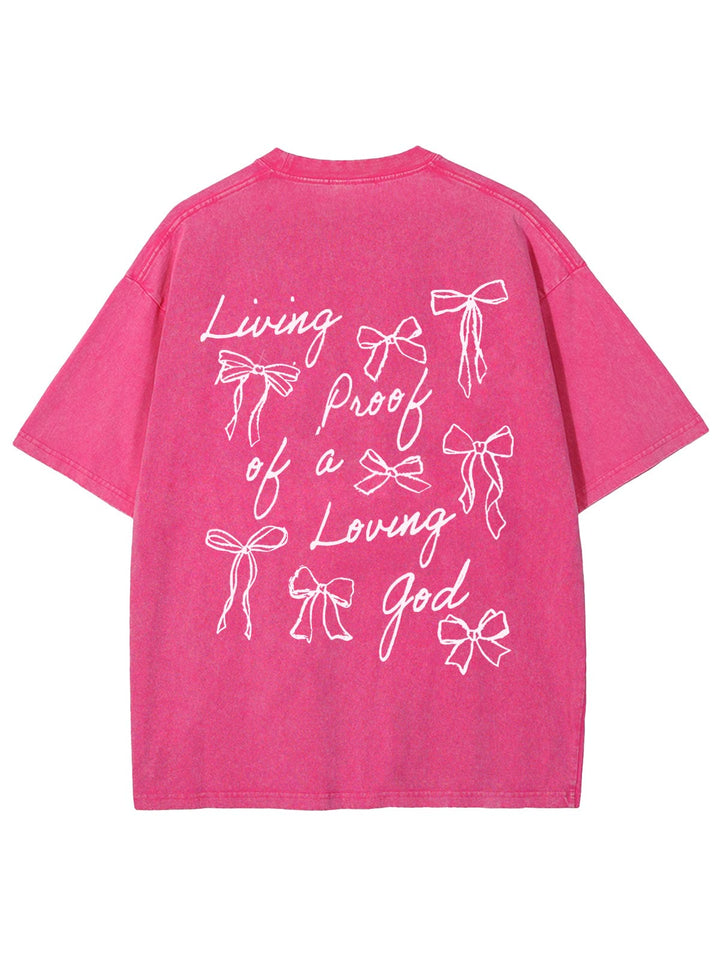 Christianartworkshop Living Proof Of A Loving God Unisex Washed T-shirt - Pink - 4XL - image 6