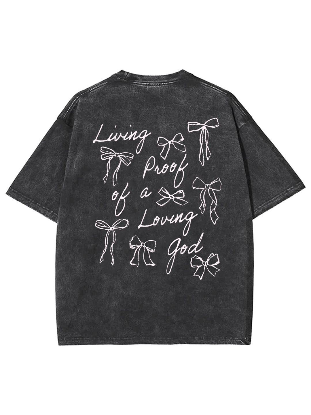 Christianartworkshop Living Proof Of A Loving God Unisex Washed T-shirt - Black - 4XL - image 2