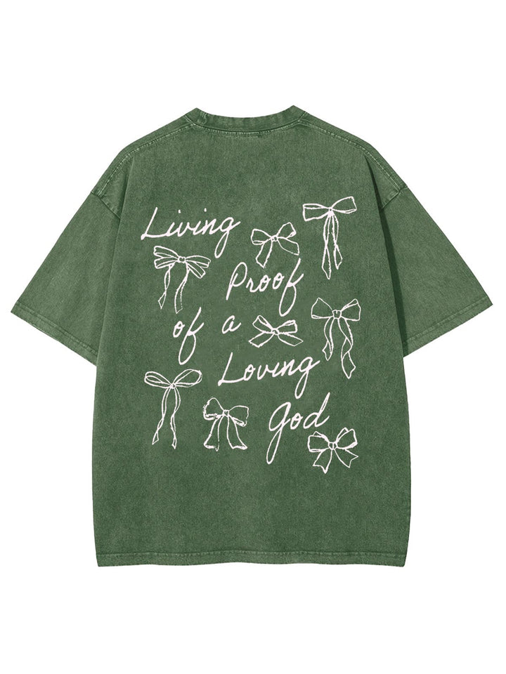 Christianartworkshop Living Proof Of A Loving God Unisex Washed T-shirt - Army Green - 4XL - image 12