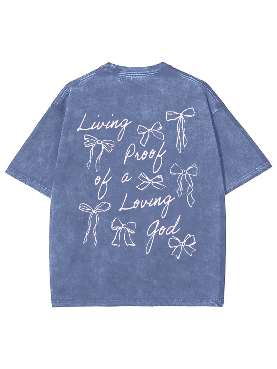 Christianartworkshop Living Proof Of A Loving God Unisex Washed T-shirt - Blue - 4XL - image 4