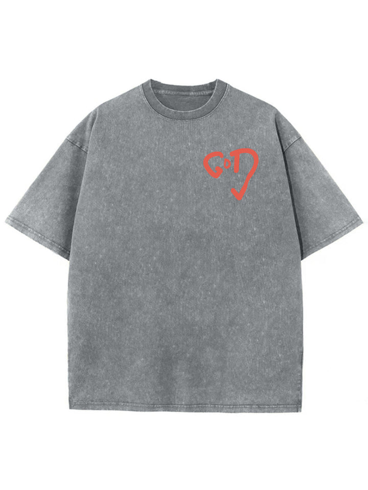Christianartworkshop God Heart Unisex Washed T-shirt - image 15