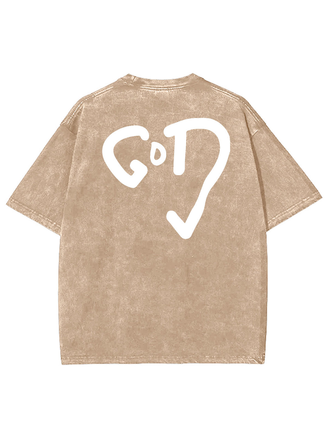 Christianartworkshop God Heart Unisex Washed T-shirt - Khaki - 4XL - image 10