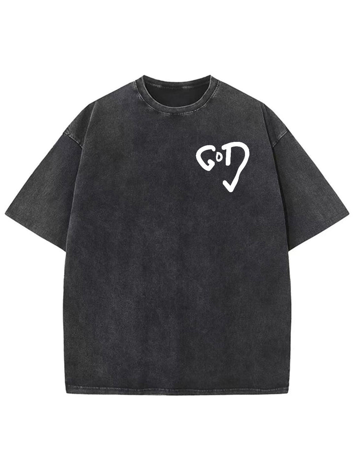 Christianartworkshop God Heart Unisex Washed T-shirt - image 5
