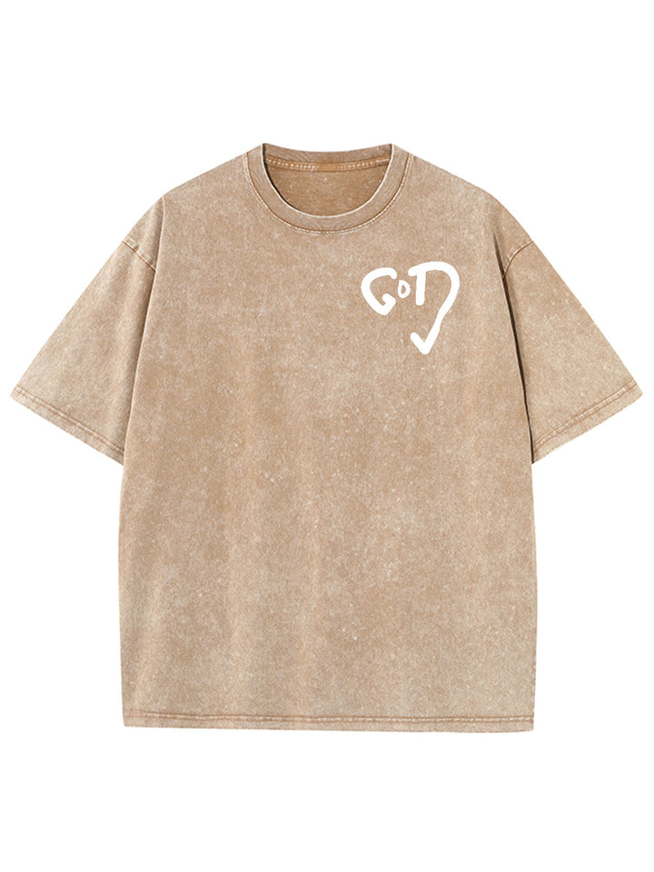Christianartworkshop God Heart Unisex Washed T-shirt - image 11