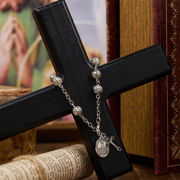 Christianartworkshop Miraculous Medal & Crucifix Adjustable Simple Casual Bracelet - image 3