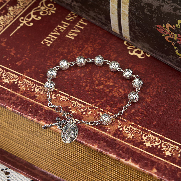 Christianartworkshop Miraculous Medal & Crucifix Adjustable Simple Casual Bracelet - Miraculous Medal & Crucifix - image 0