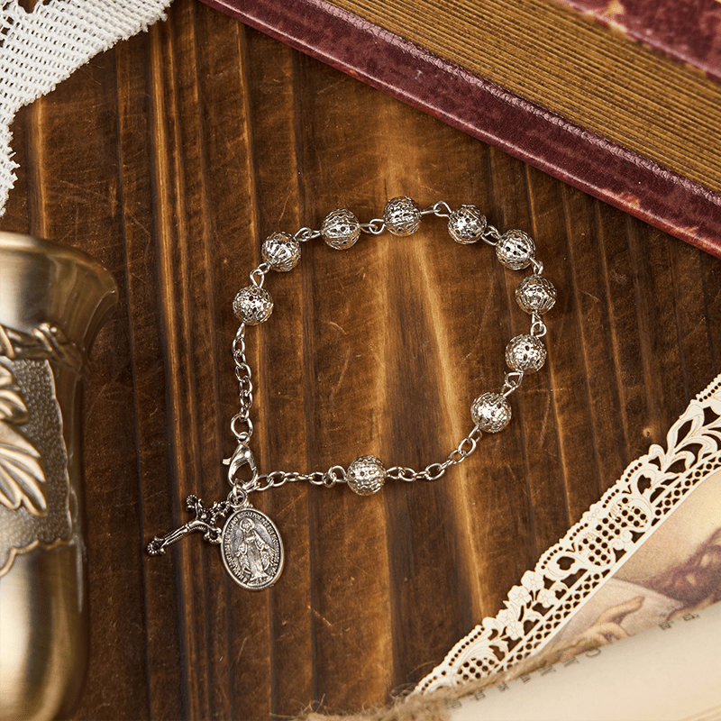 Christianartworkshop Miraculous Medal & Crucifix Adjustable Simple Casual Bracelet - image 4