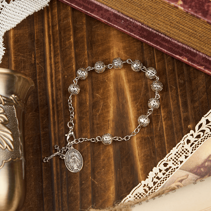 Christianartworkshop Miraculous Medal & Crucifix Adjustable Simple Casual Bracelet - image 4