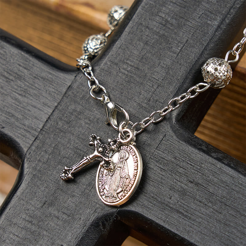 Christianartworkshop Miraculous Medal & Crucifix Adjustable Simple Casual Bracelet - image 1