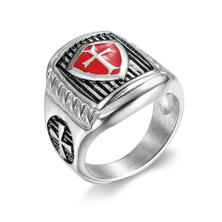 Christianartworkshop Templar Shield Cross Ring - A Sacred Emblem of Valor and Faith - image 0