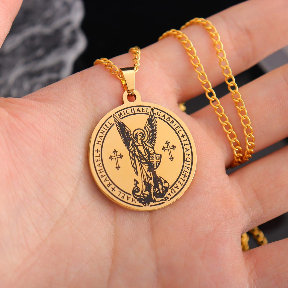 Christianartworkshop Archangel St. Michael Medallion Necklace - Connect with Celestial Guardians - image 1