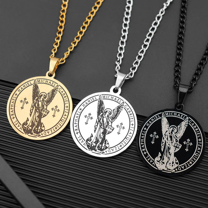 Christianartworkshop Archangel St. Michael Medallion Necklace - Connect with Celestial Guardians - image 0